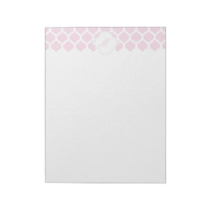 Roze Marokkaans patroon met monogram Blocnote