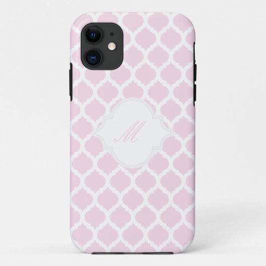 Roze Marokkaans patroon met Monogram iPhone 5 Hoes (Achterkant)