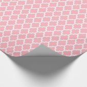 Roze Marokkaans Quatrefoil Patroon #4 Cadeaupapier (Hoek)