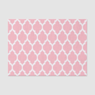 Roze Marokkaans Quatrefoil Patroon #4 Tissuepapier