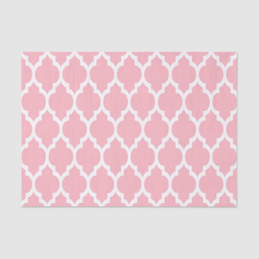 Roze Marokkaans Quatrefoil Patroon #4 Tissuepapier (Voorkant)