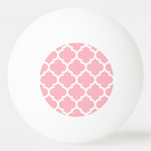 Roze Marokkaans Quatrefoil Patroon #5 Pingpongbal (Voorkant)