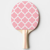 Roze Marokkaans Quatrefoil Patroon #5 Tafeltennisbatje (Voorkant)
