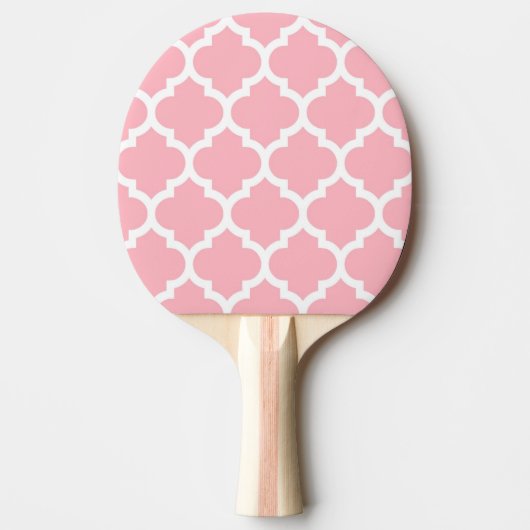 Roze Marokkaans Quatrefoil Patroon #5 Tafeltennisbatje (Voorkant)
