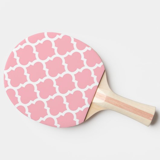 Roze Marokkaans Quatrefoil Patroon #5 Tafeltennisbatje (Zijkant)