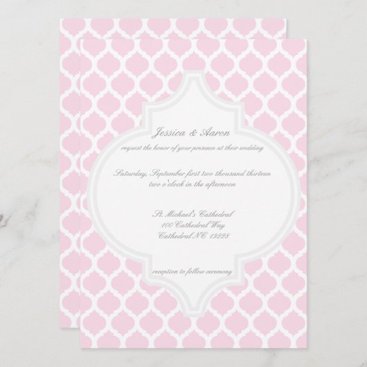 Roze Marokkaanse feestdagen Kaart (Voorkant / Achterkant)