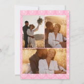 Roze Marokkaanse florele initialen 3 fotobruiloft Kaart (Achterkant)