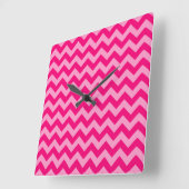 Roze Marokkaanse Moods Chevrons Vierkante Klok (Hoek)