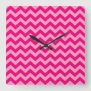 Roze Marokkaanse Moods Chevrons Vierkante Klok