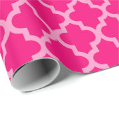 Roze Marokkaanse Moods Quatrefoil Cadeaupapier (Rol Hoek)