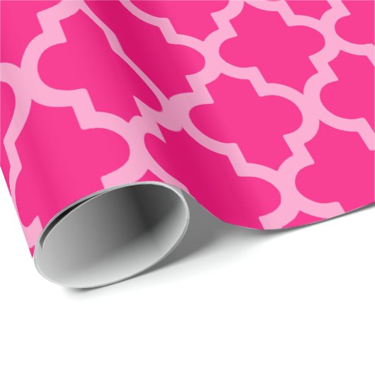 Roze Marokkaanse Moods Quatrefoil Cadeaupapier (Rol Hoek)