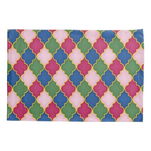 Roze Marokkaanse Tegel Kussensloop (Achterkant)