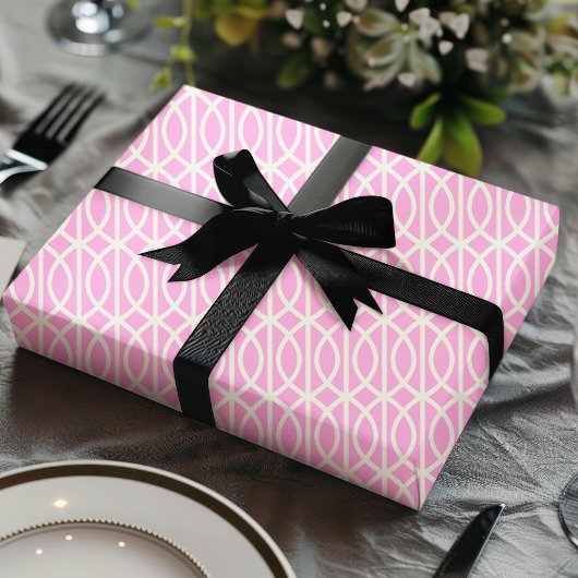 Roze Marokkaanse Trellis Cadeaupapier