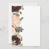 Roze Maroon Bloemengroen Bladeren Vrijgezellenfees Kaart (Achterkant)