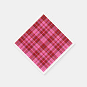 Roze Maroon Geruite Tartan Design Servet (Hoek)