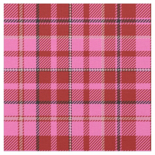 Roze Maroon Geruite Tartan Design Stof (Close Up)