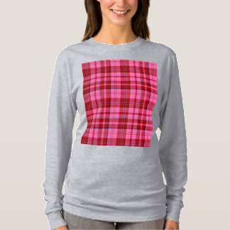 Roze Maroon Geruite Tartan Design T-shirt