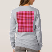 Roze Maroon Geruite Tartan Design  T-shirt (Achterkant)