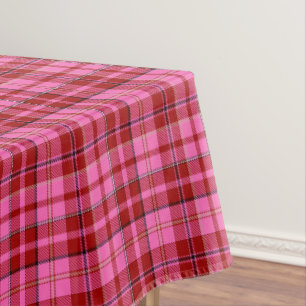 Roze Maroon Geruite Tartan Design Tafelkleed