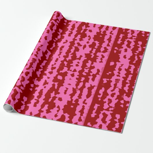 Roze Maroon Rood Onregelmatig Abstract Ontwerp  Cadeaupapier (Uitgerold)