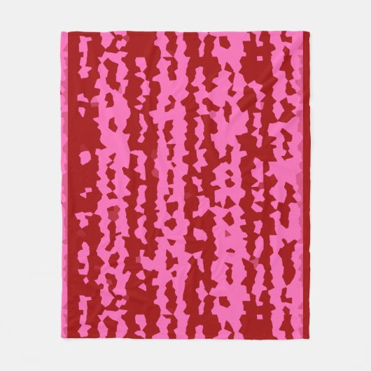 Roze Maroon Rood Onregelmatig Abstract Ontwerp  Fleece Deken (Voorkant)