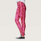 Roze Maroon Rood Onregelmatig Abstract Ontwerp Leggings (Links)