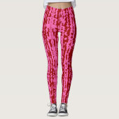 Roze Maroon Rood Onregelmatig Abstract Ontwerp Leggings (Voorkant)