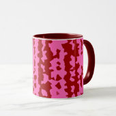 Roze Maroon Rood Onregelmatig Abstract Ontwerp  Mok (Voorkant rechts)