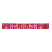 Roze Maroon Rood Onregelmatig Abstract Ontwerp  Satijnen Lint (Voorkant)