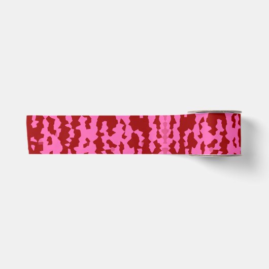 Roze Maroon Rood Onregelmatig Abstract Ontwerp Satijnen Lint (Voorkant)