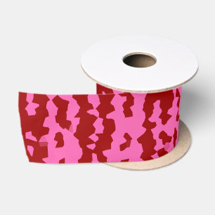 Roze Maroon Rood Onregelmatig Abstract Ontwerp Satijnen Lint