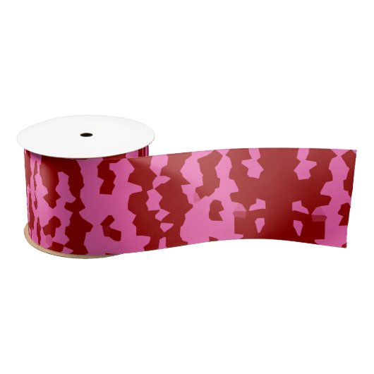 Roze Maroon Rood Onregelmatig Abstract Ontwerp  Satijnen Lint (Spoel)