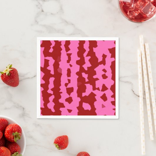 Roze Maroon Rood Onregelmatig Abstract Ontwerp Servet (Insitu)