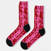 Roze Maroon Rood Onregelmatig Abstract Ontwerp  Sokken (Links)
