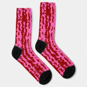 Roze Maroon Rood Onregelmatig Abstract Ontwerp  Sokken (Rechts)
