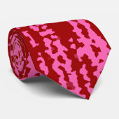 Roze Maroon Rood Onregelmatig Abstract Ontwerp  Stropdas (Opgerold)