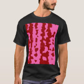 Roze Maroon Rood Onregelmatig Abstract Ontwerp T-shirt (Voorkant)