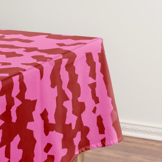 Roze Maroon Rood Onregelmatig Abstract Ontwerp  Tafelkleed (Voorbeeld)