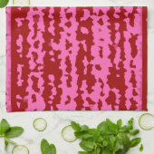 Roze Maroon Rood Onregelmatig Abstract Ontwerp  Theedoek (Gevouwen)