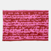 Roze Maroon Rood Onregelmatig Abstract Ontwerp  Theedoek (Horizontaal)