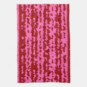 Roze Maroon Rood Onregelmatig Abstract Ontwerp  Theedoek (Verticaal)