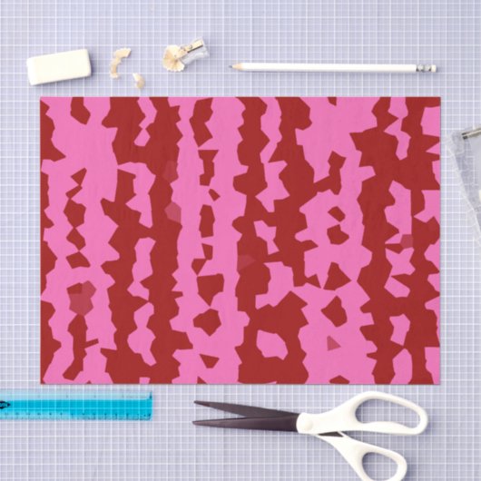 Roze Maroon Rood Onregelmatig Abstract Ontwerp  Tissuepapier (Craft)