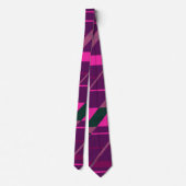 Roze Maroon Zwart Abstract Geometrisch Fun Funky Stropdas (Achterkant)