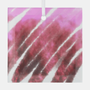 Roze marron waterverf abstract spatten patroon s glas ornament