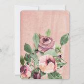 roze marsala floral elegant baptisme kaart (Achterkant)