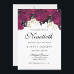 Roze Marsala Flowers 90th Birthday Party Invite Kaart<br><div class="desc">Roze Marsala Flowers 90th Birthday Party Invite Zie passend collectie in Niche en Nest Store</div>