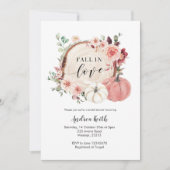 roze marsala verliefd worden pompoen bruidsfeest  kaart (Voorkant)