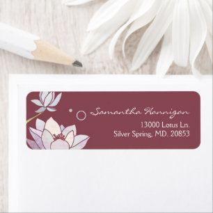 Roze Marsala Zen Lotus Business Etiket