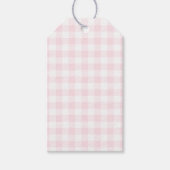 Roze Marshmallow Gingham Gift Labels Cadeaulabel (Voorkant)
