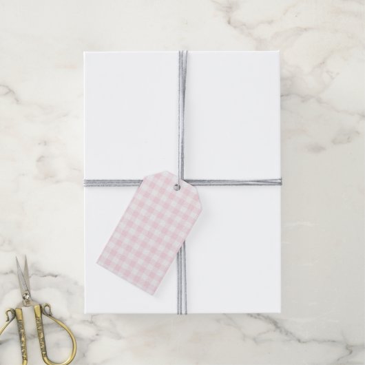 Roze Marshmallow Gingham Gift Labels Cadeaulabel (Met Touw)